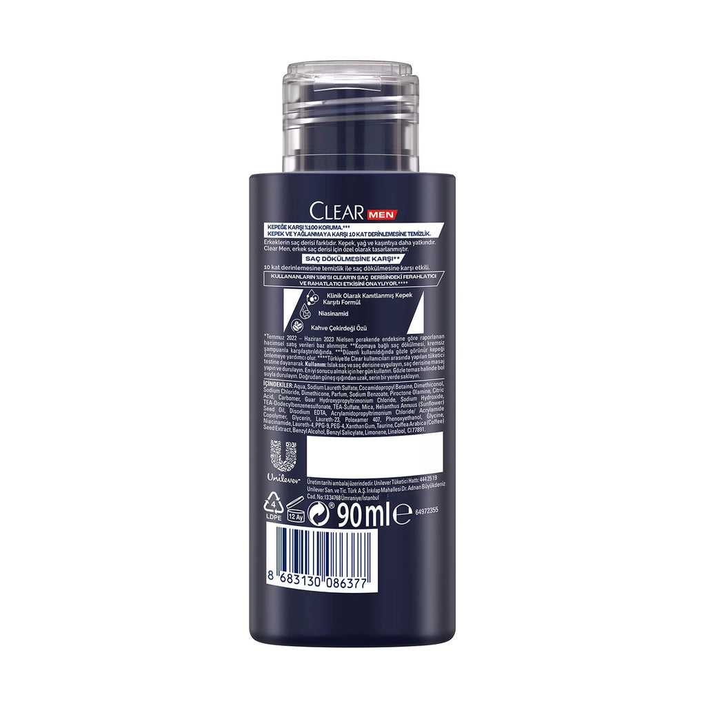 Clear Men Travel Size Shampoo Against Hair Loss 90 ml