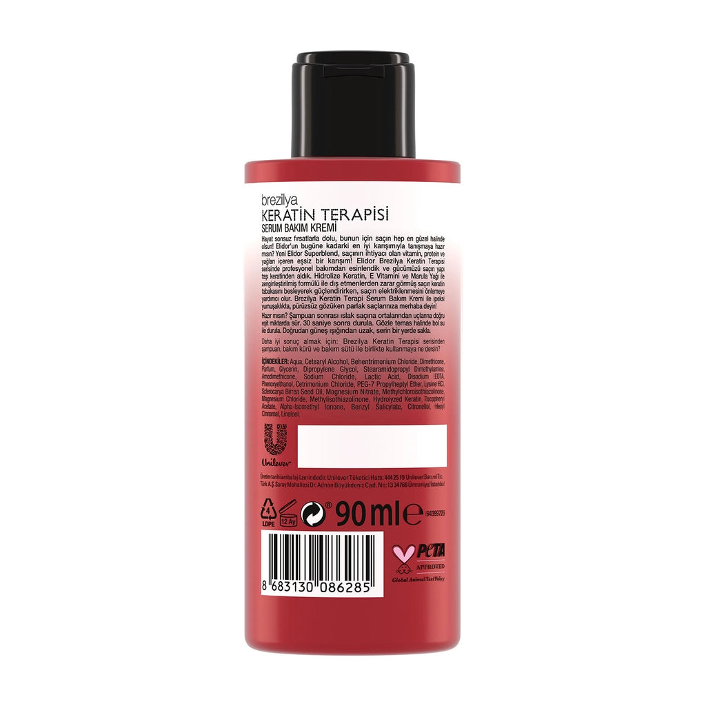 Elidor Brazilian Keratin Therapy Travel Size Serum Care Cream 90 ml