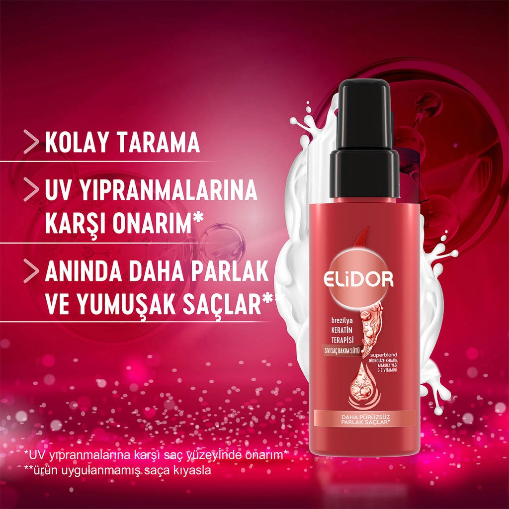 Elidor Brazilian Keratin Therapy Travel Size Liquid Hair Care Milk 90 ml