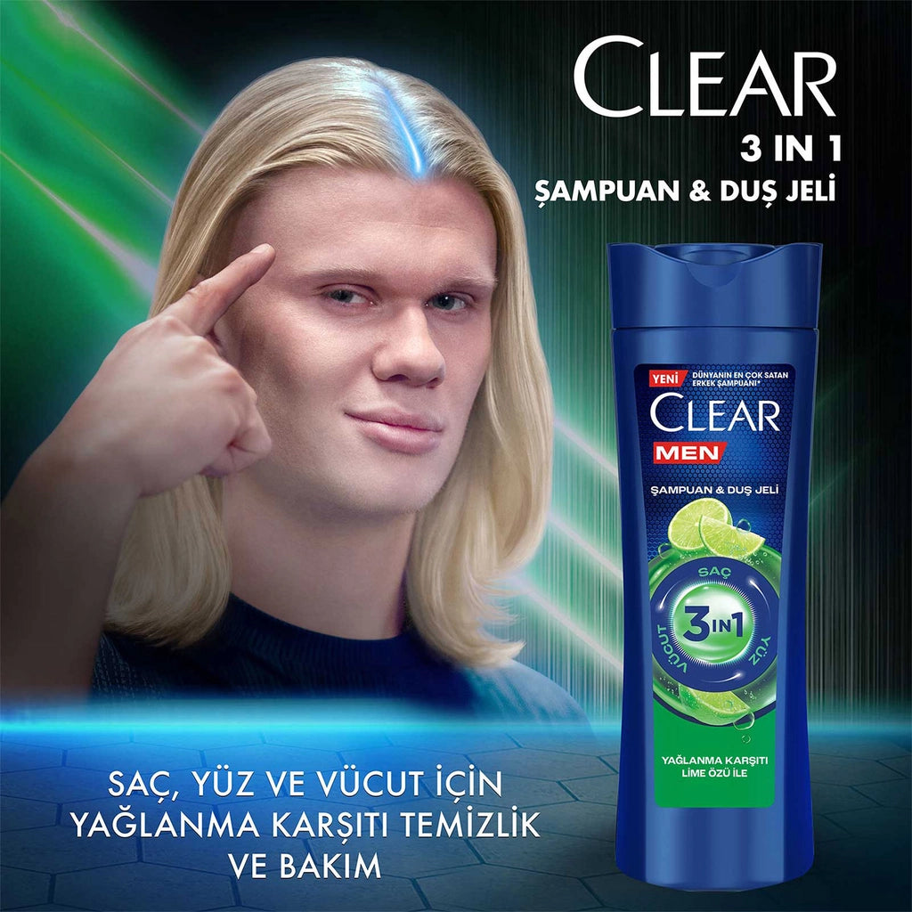Clear Men 3in1 Anti-Oil Lime Essence Shampoo &amp; Shower Gel 350 ml