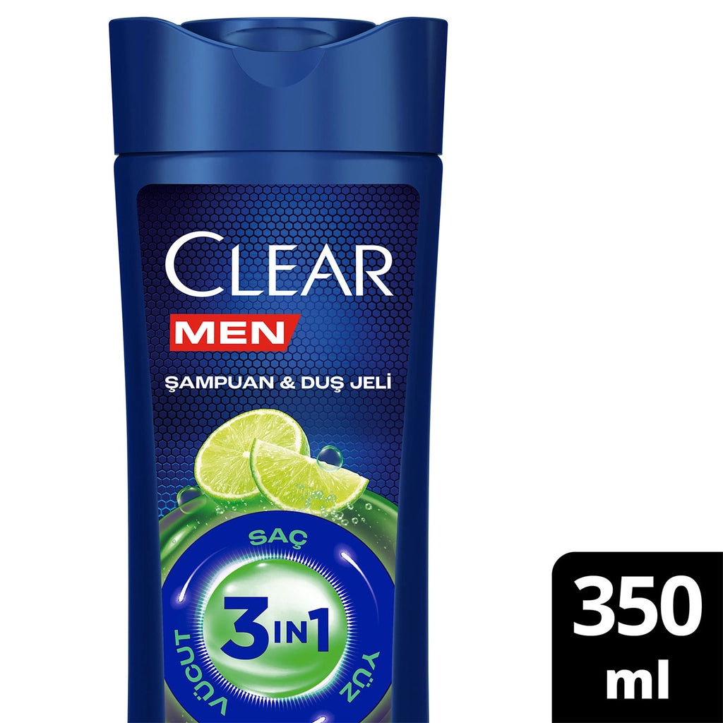 Clear Men 3in1 Anti-Oil Lime Essence Shampoo &amp; Shower Gel 350 ml