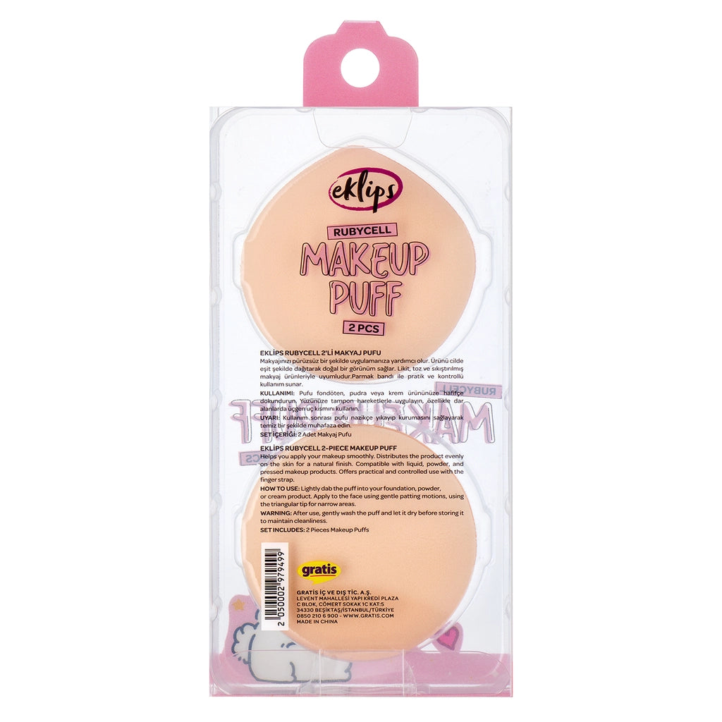 Eklips Rubycell Makeup Puff 2-pack