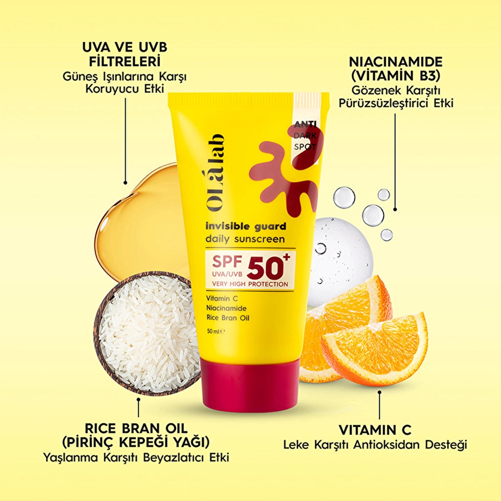 Olalab Vitamin C Anti-Blemish SPF 50+ High UV Protection Face Sun Cream 50 ml