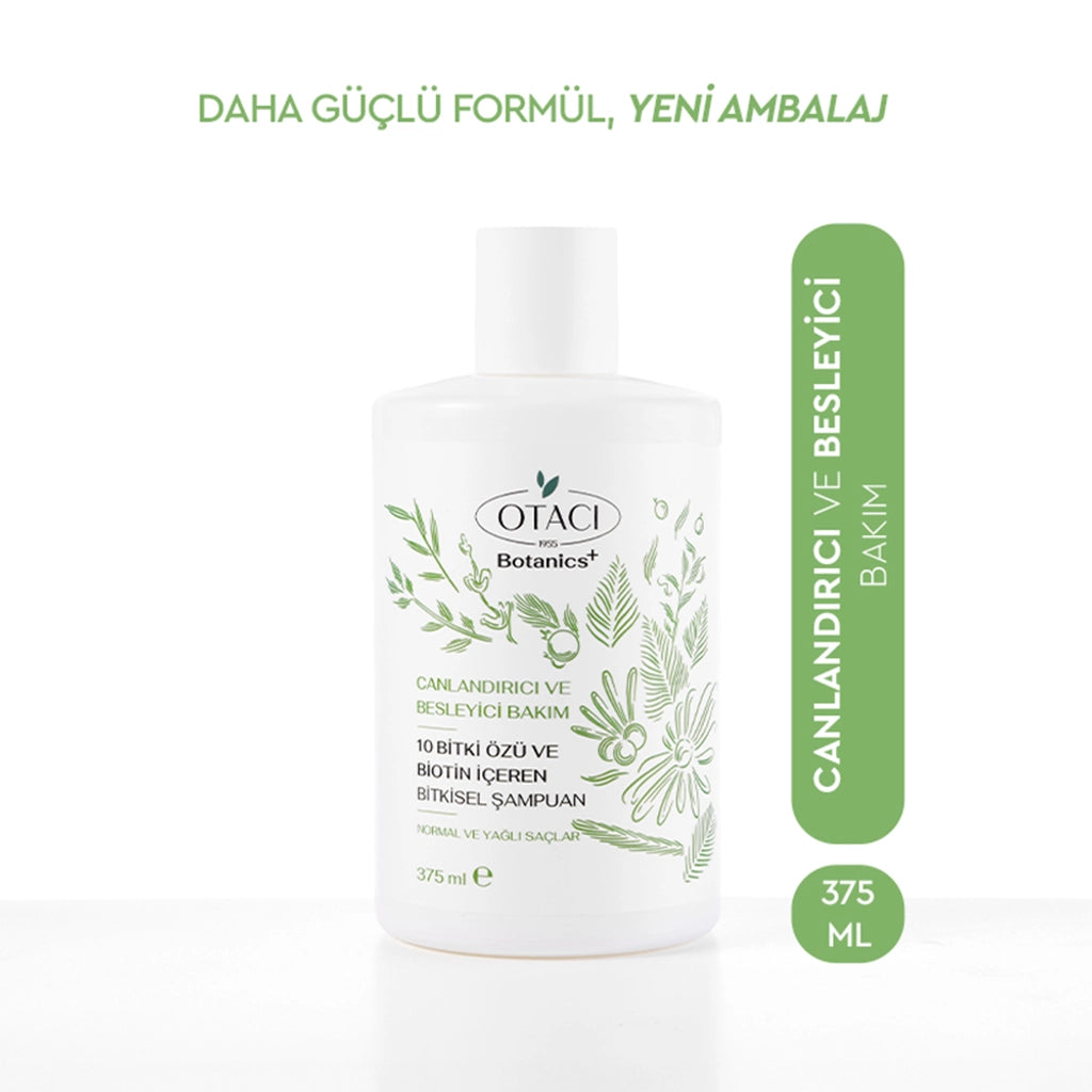 Otacı Botanics+ Revitalizing Herbal Care Shampoo 10 Herbs and Biotin 375 ml