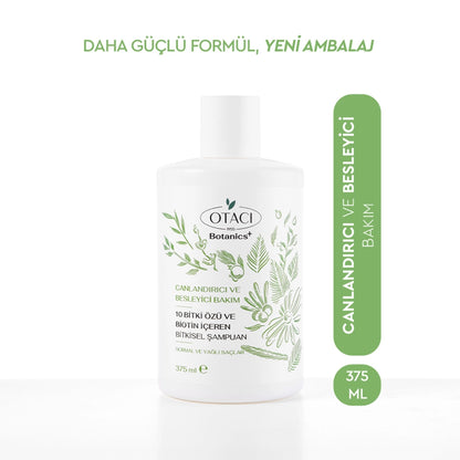 Otacı Botanics+ Revitalizing Herbal Care Shampoo 10 Herbs and Biotin 375 ml