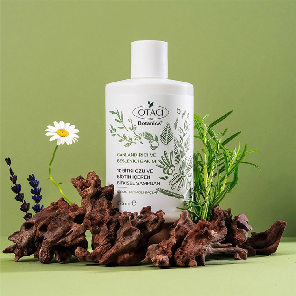 Otacı Botanics+ Revitalizing Herbal Care Shampoo 10 Herbs and Biotin 375 ml
