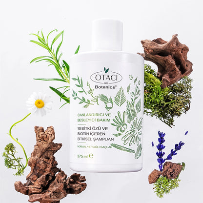 Otacı Botanics+ Revitalizing Herbal Care Shampoo 10 Herbs and Biotin 375 ml