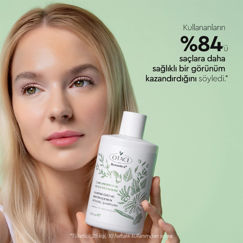Otacı Botanics+ Revitalizing Herbal Care Shampoo 10 Herbs and Biotin 375 ml