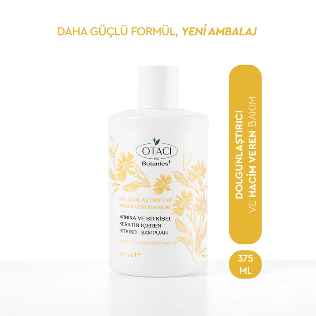 Otacı Botanics+ Fullness and Volumizing Herbal Care Shampoo Herbal Keratin and Arnica 375 ml