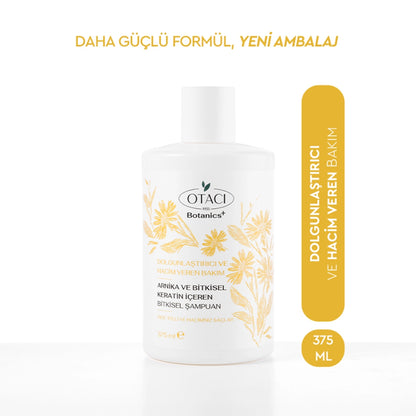 Otacı Botanics+ Fullness and Volumizing Herbal Care Shampoo Herbal Keratin and Arnica 375 ml