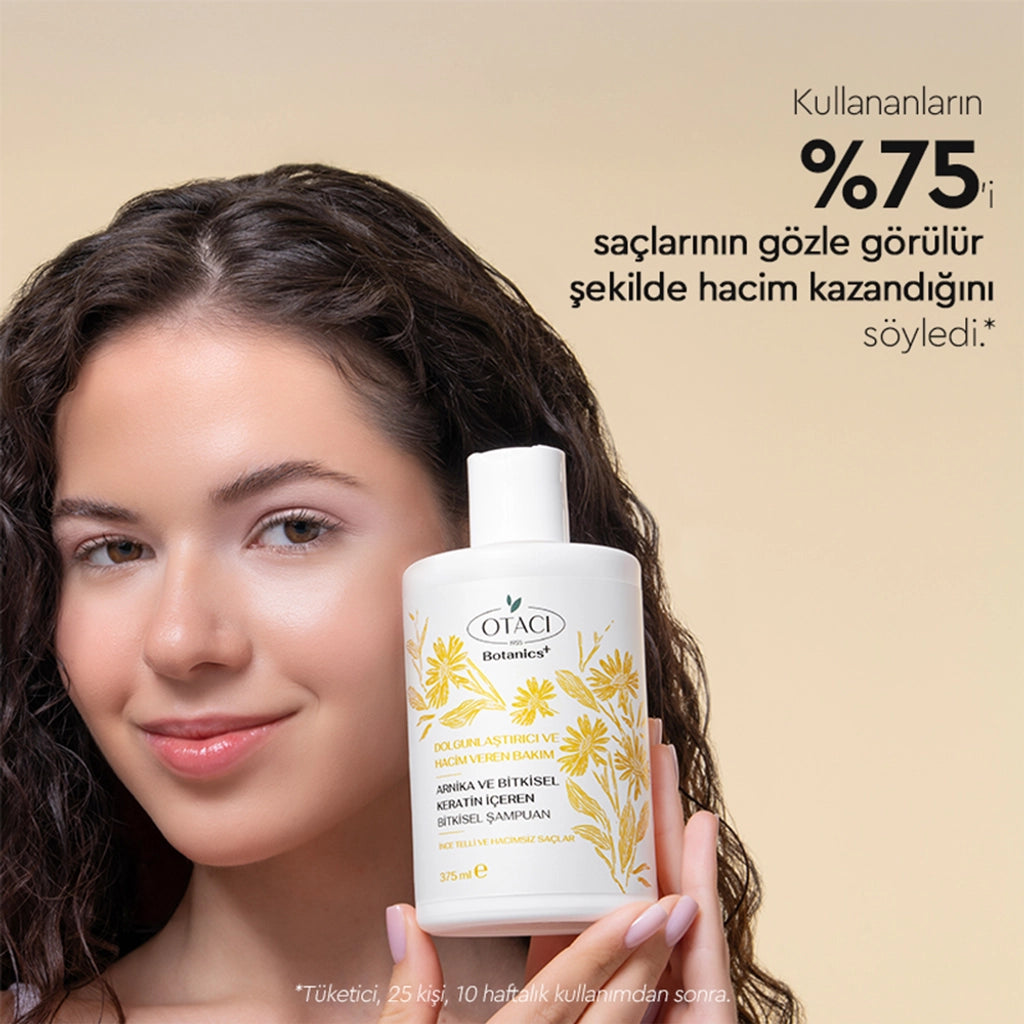 Otacı Botanics+ Fullness and Volumizing Herbal Care Shampoo Herbal Keratin and Arnica 375 ml