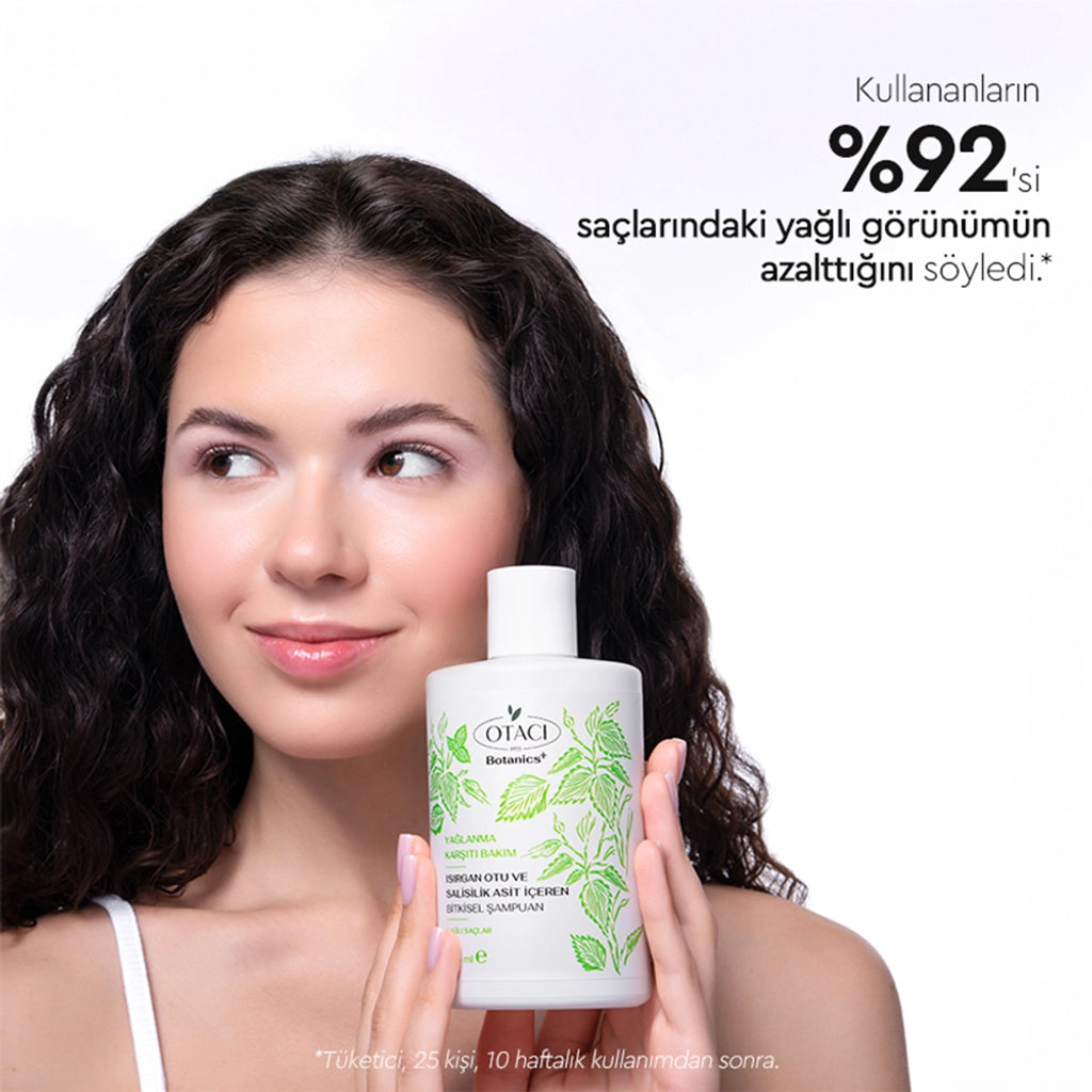 Otacı Botanics+ Anti-Oil Herbal Care Shampoo with Nettle and Salicylic Acid 375 ml