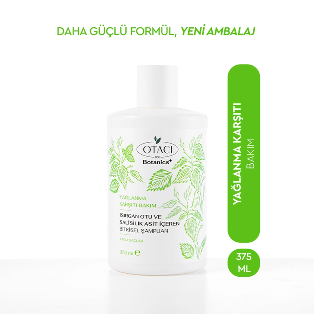 Otacı Botanics+ Anti-Oil Herbal Care Shampoo with Nettle and Salicylic Acid 375 ml