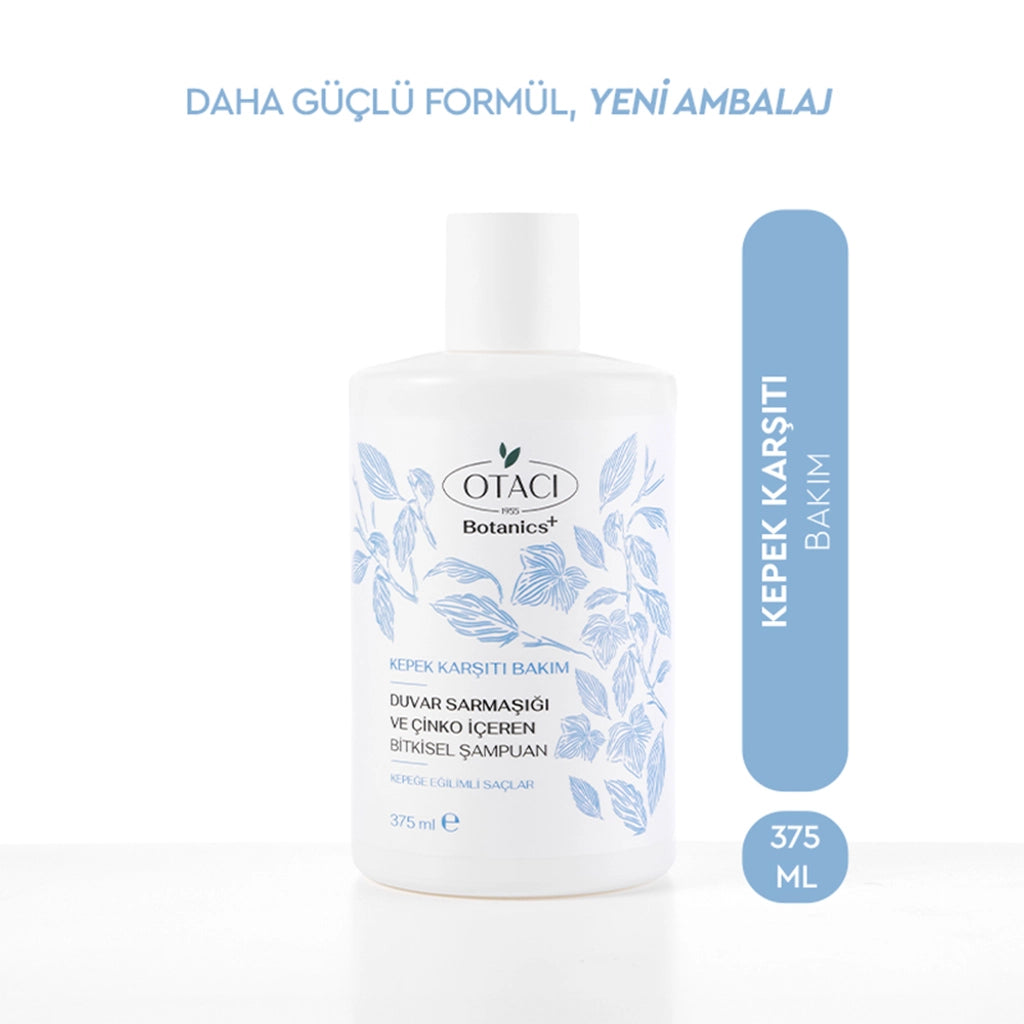 Otacı Botanics+ Anti-Dandruff Herbal Care Shampoo Wall Ivy and Zinc 375 ml