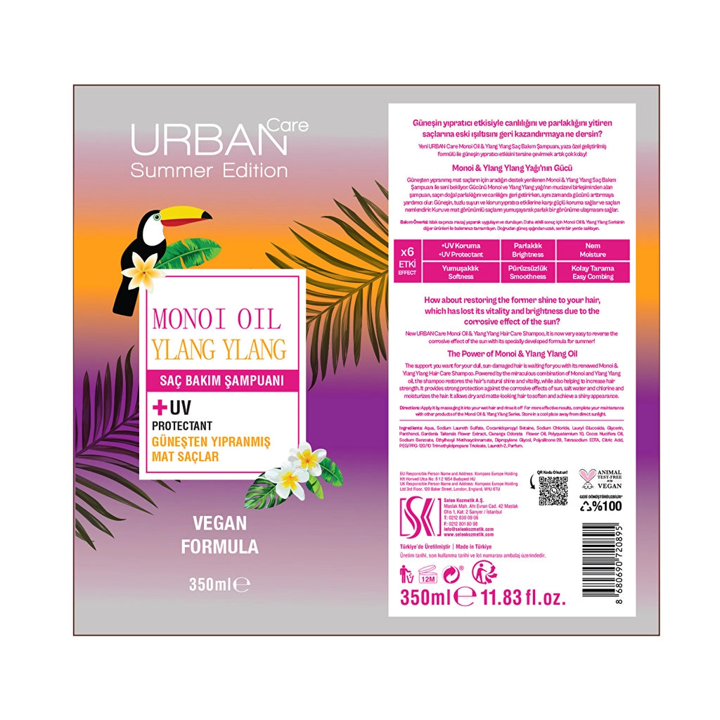 Urban Care Monoi Ylang Ylang Special Hair Care Shampoo for Sun-Damaged Dull Hair 350 ml