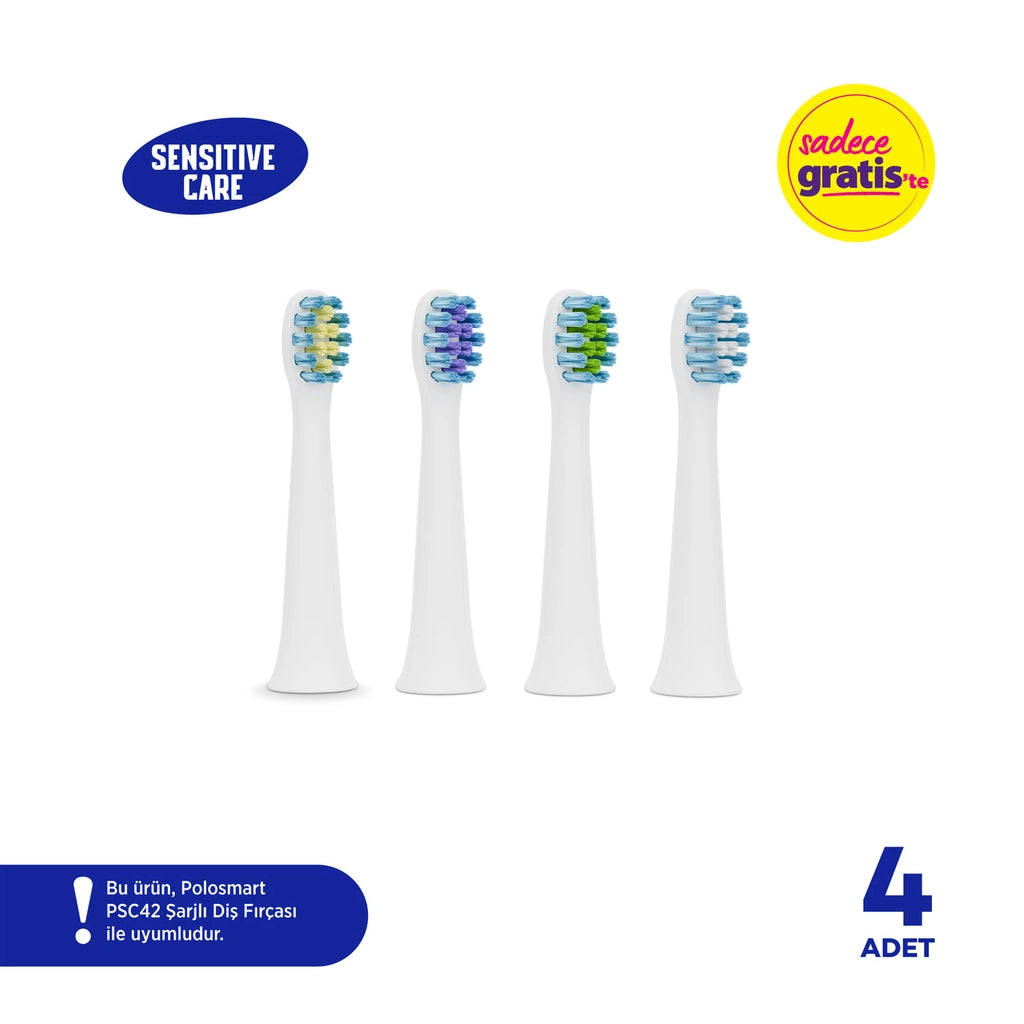 Polosmart Toothbrush Replacement Head Set of 4