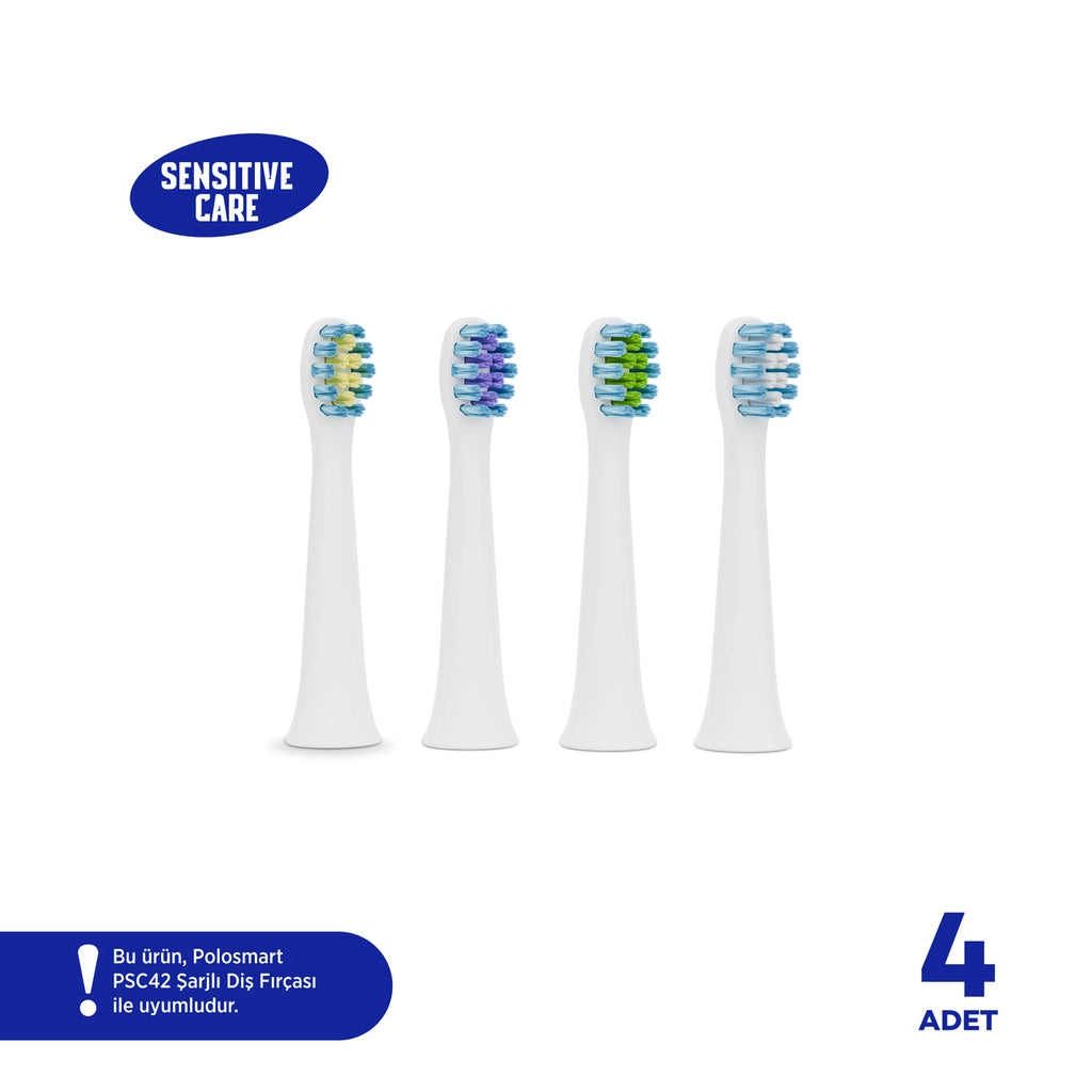 Polosmart Toothbrush Replacement Head Set of 4