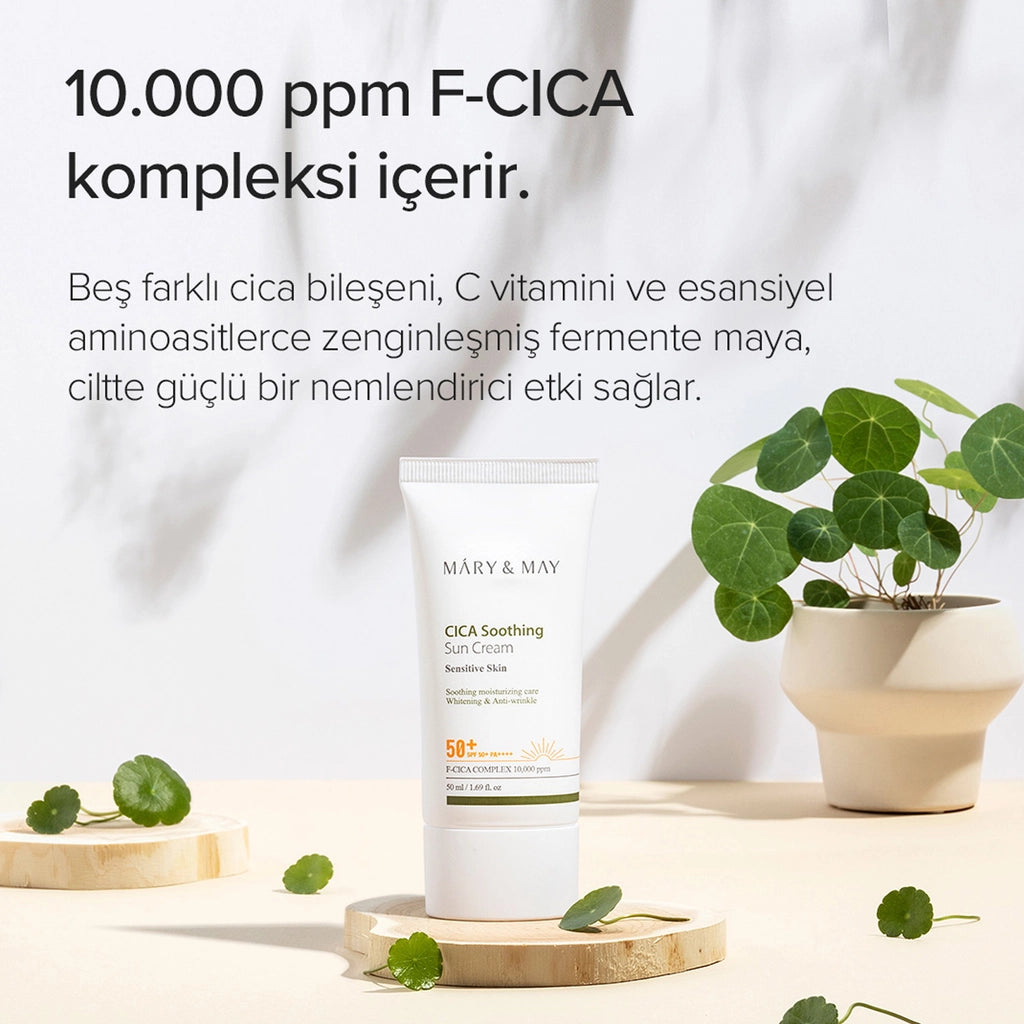Mary &amp; May Vegan Cica Content 50+SPF PA++++ Facial Sunscreen 50 ml
