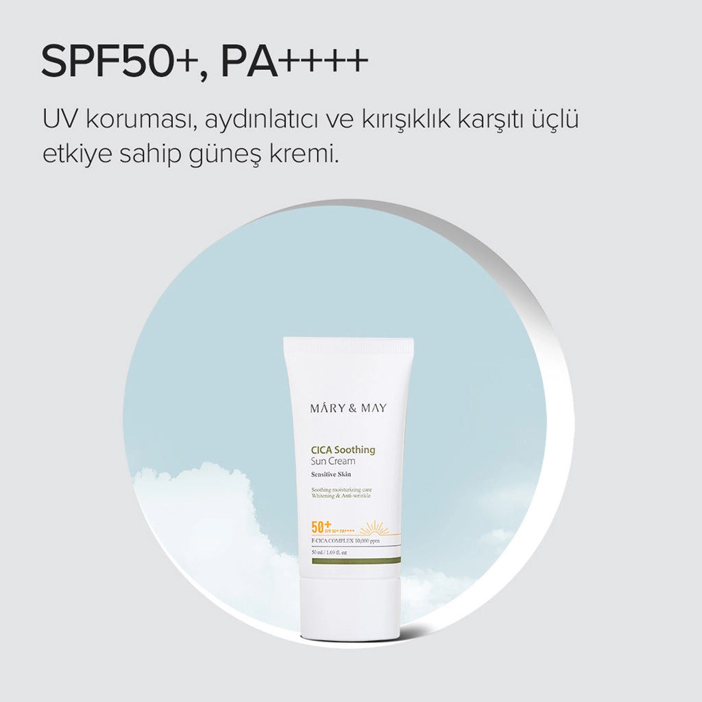 Mary &amp; May Vegan Cica Content 50+SPF PA++++ Facial Sunscreen 50 ml