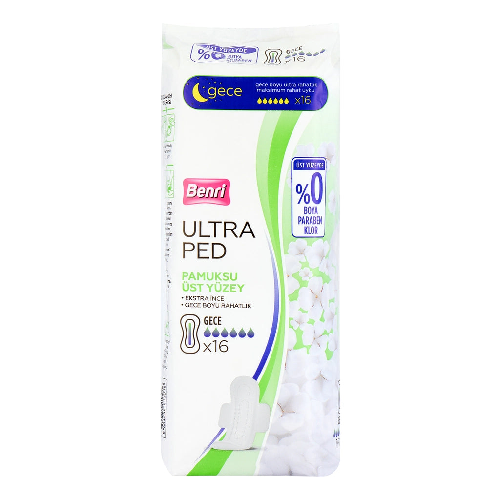 Benri Ultra Hygienic Pads Cotton Night 16 Pcs