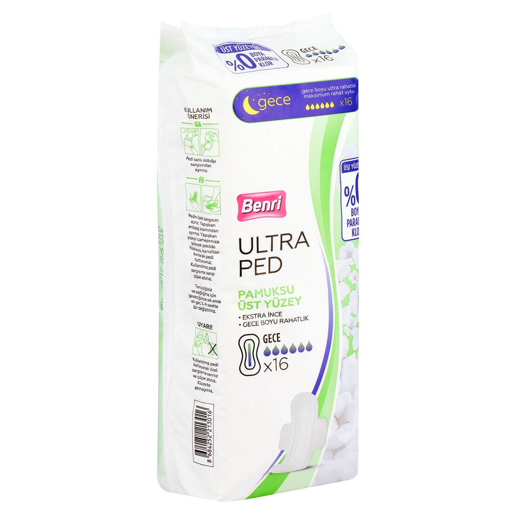 Benri Ultra Hygienic Pads Cotton Night 16 Pcs