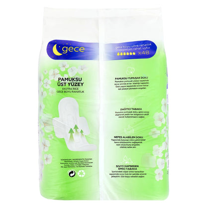Benri Ultra Hygienic Pads Cotton Night 48 Pack
