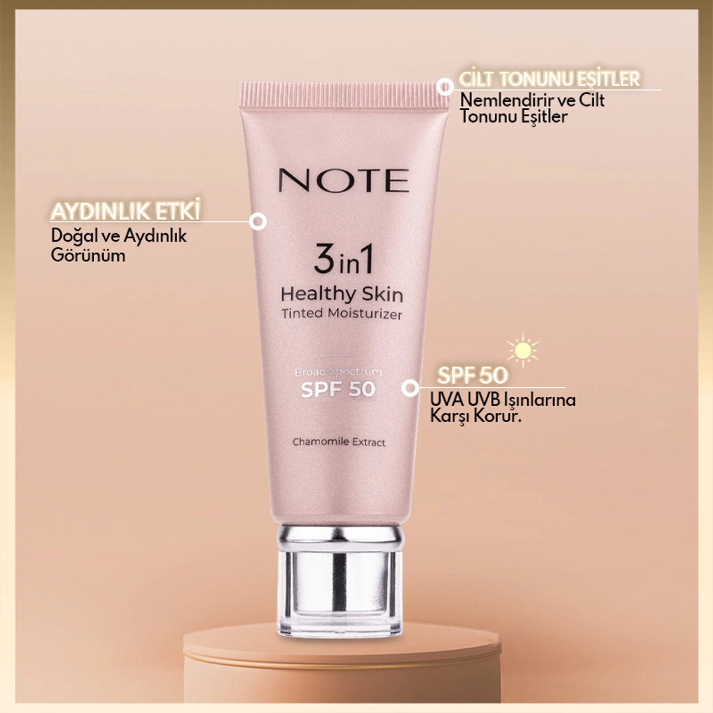 Note 3 in 1 Tinted Moisturizer Foundation 00 Light