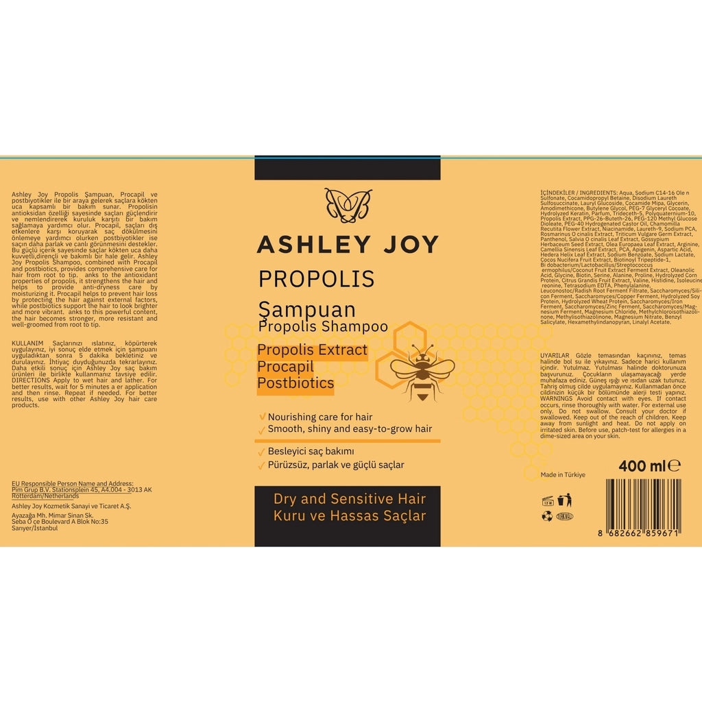 Ashley Joy Propolis Shampoo for Dry and Sensitive Hair 400 ml