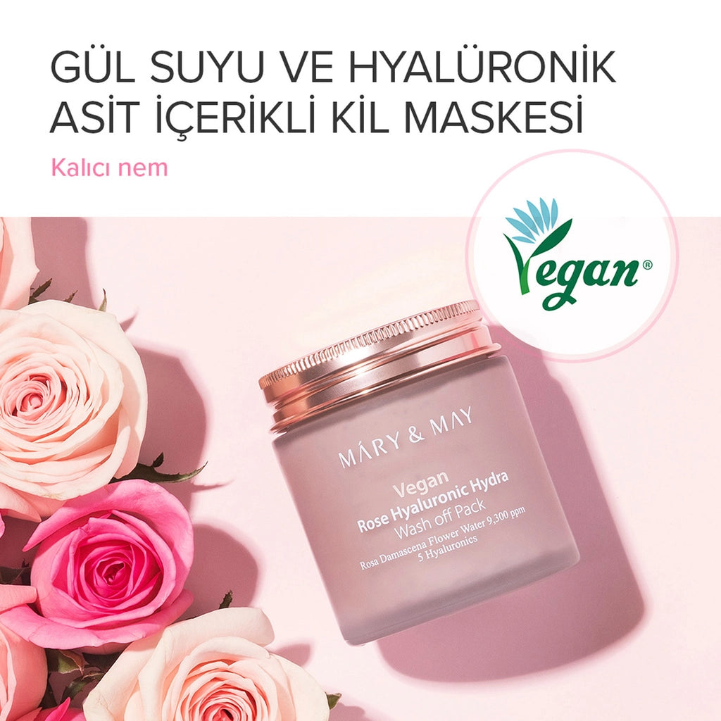 Mary &amp; May Clay Mask with Rose Water and Hyaluronic Acid 125 gr