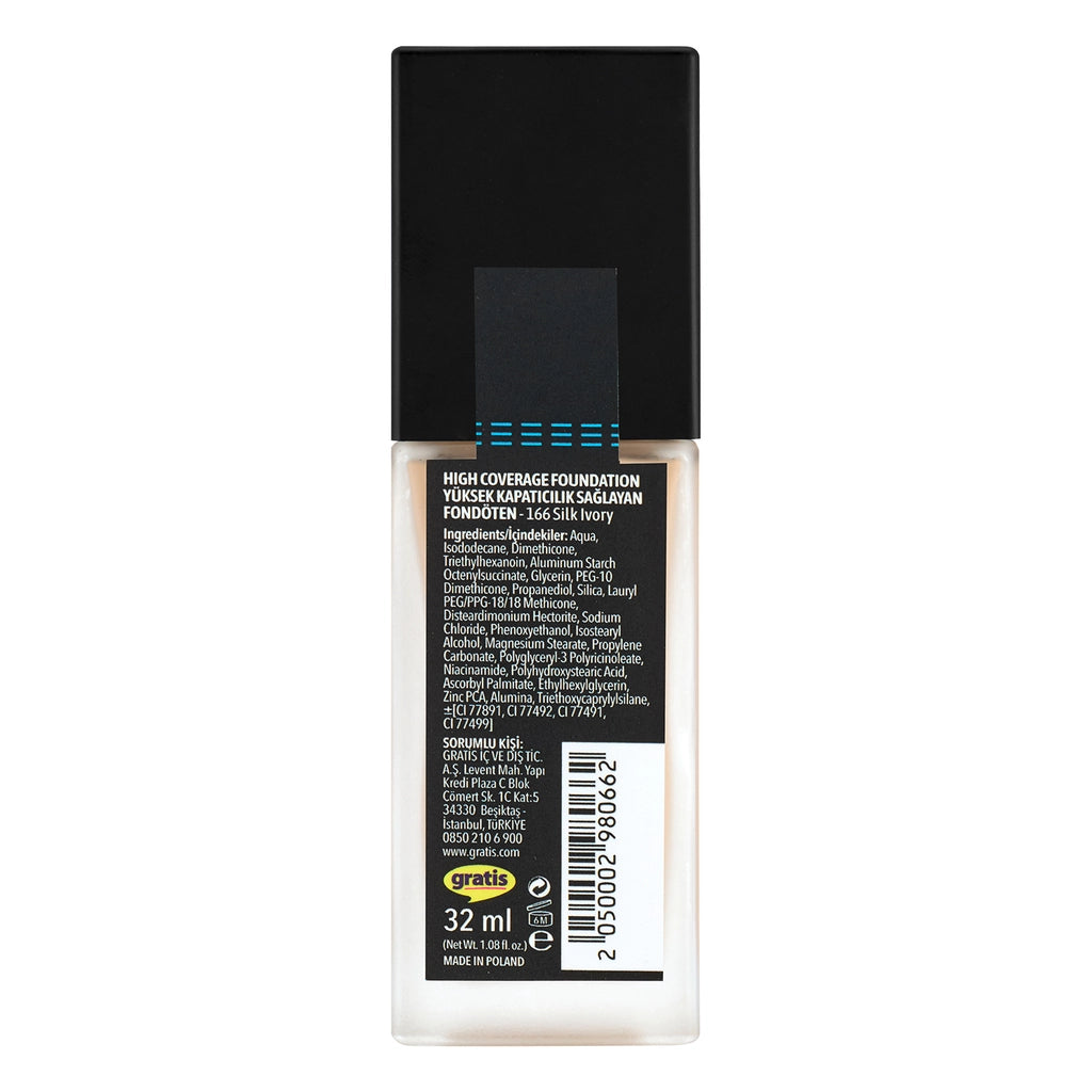 LYKD High Coverage Foundation 166 Silk Ivory
