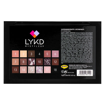 LYKD 18-Piece Eyeshadow Palette Grunge Edge
