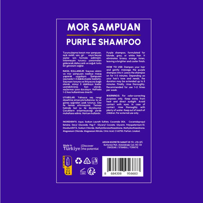 Yoon Anti-Orange Purple Shampoo 400 ml (Special Color Protector for Blonde, Grey, Platinum Hair)