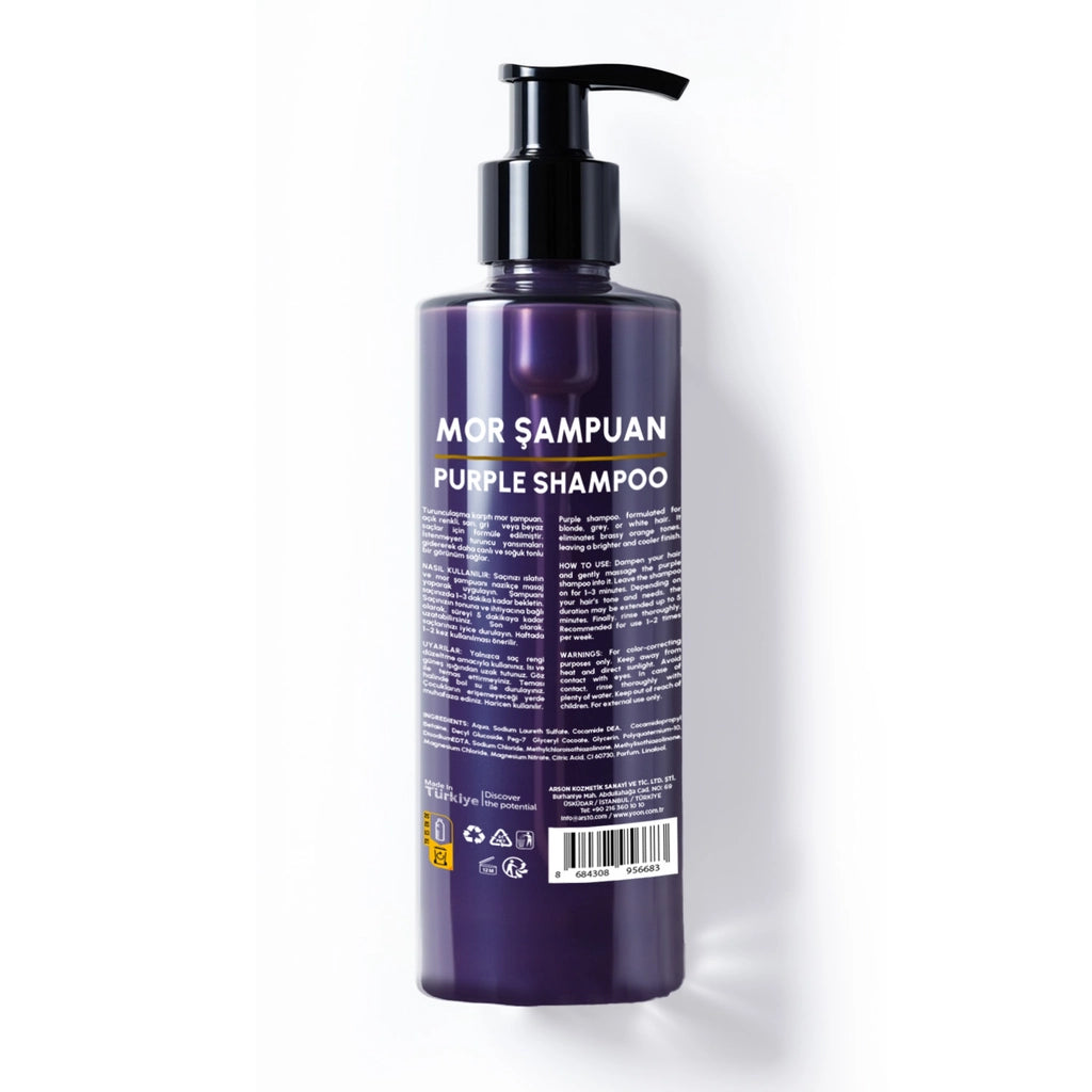 Yoon Anti-Orange Purple Shampoo 400 ml (Special Color Protector for Blonde, Grey, Platinum Hair)