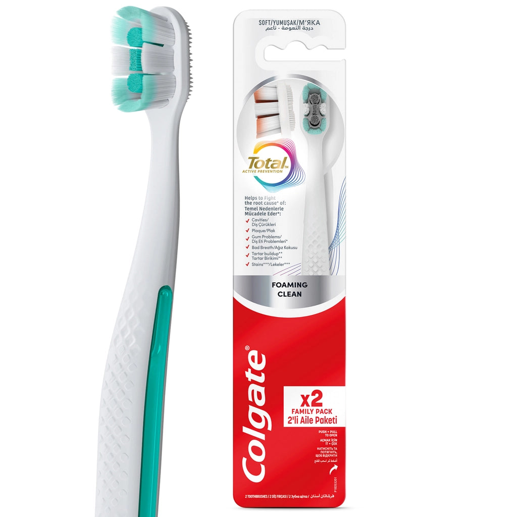 Colgate Total Foaming Clean Toothbrush 1+1 (Soft)