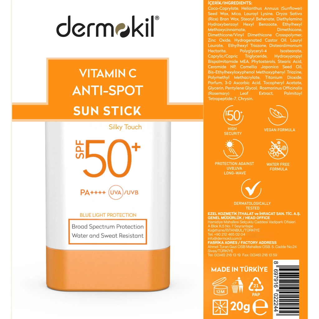 Dermokil Vitamin C Sunscreen 50+SPF Stick Cream 20 gr