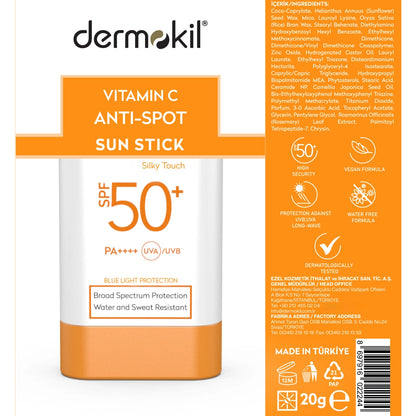 Dermokil Vitamin C Sunscreen 50+SPF Stick Cream 20 gr