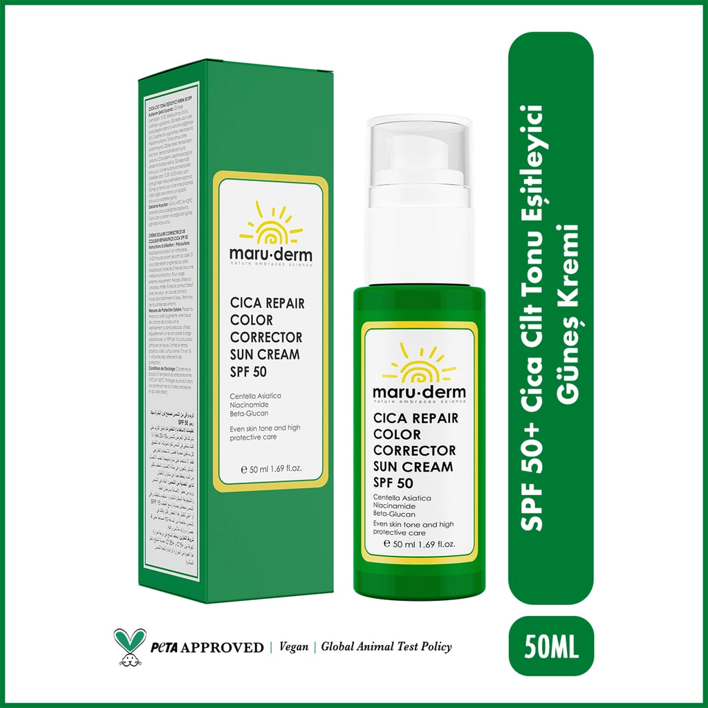 Maruderm 50+SPF Cica Repair and Tone Equalizing Colored Facial Sunscreen 50 ml