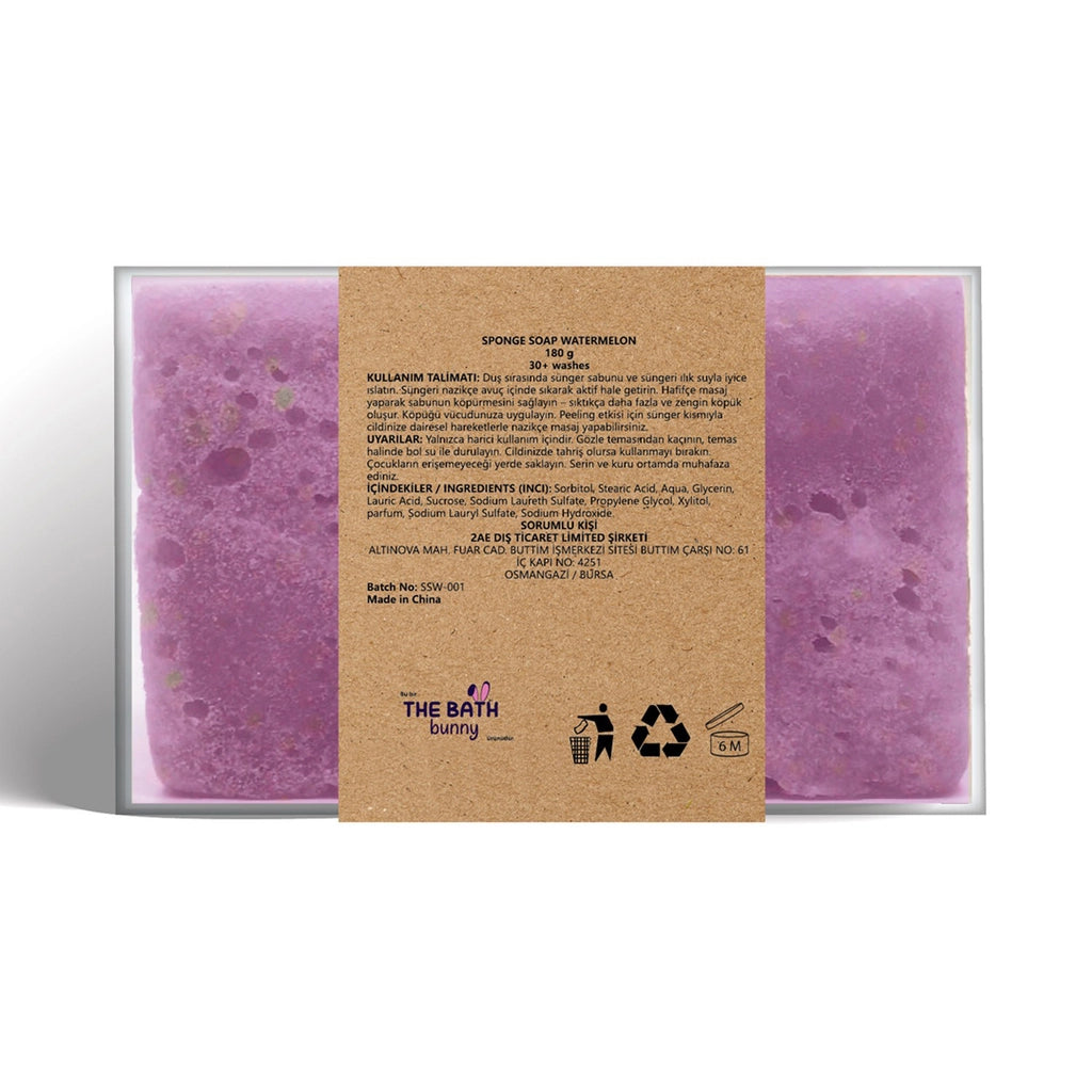 The Bath Bunny Lavender Scented Exfoliating Sponge Soap 180 gr