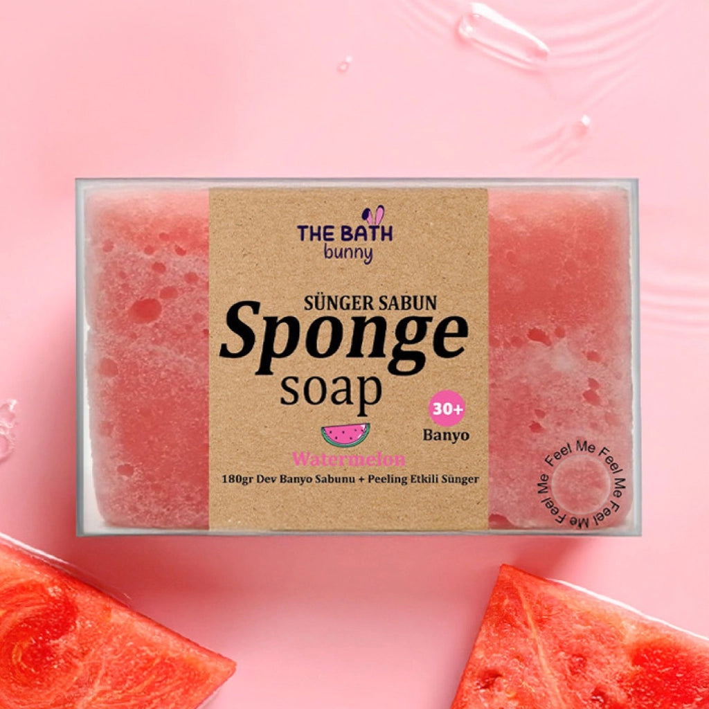 The Bath Bunny Giant Bath Soap with Sponge Watermelon 180 gr