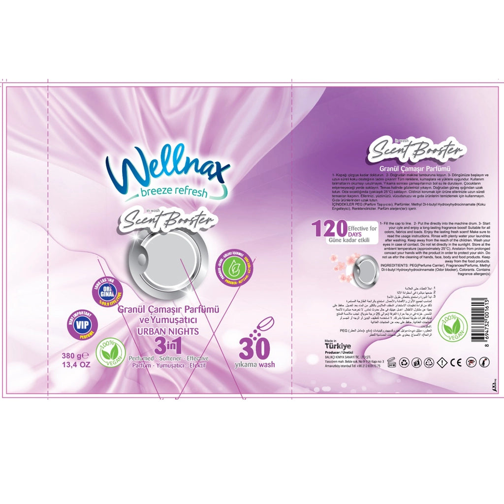 Wellnax Granulated Laundry Perfume Urban Nights 380 gr