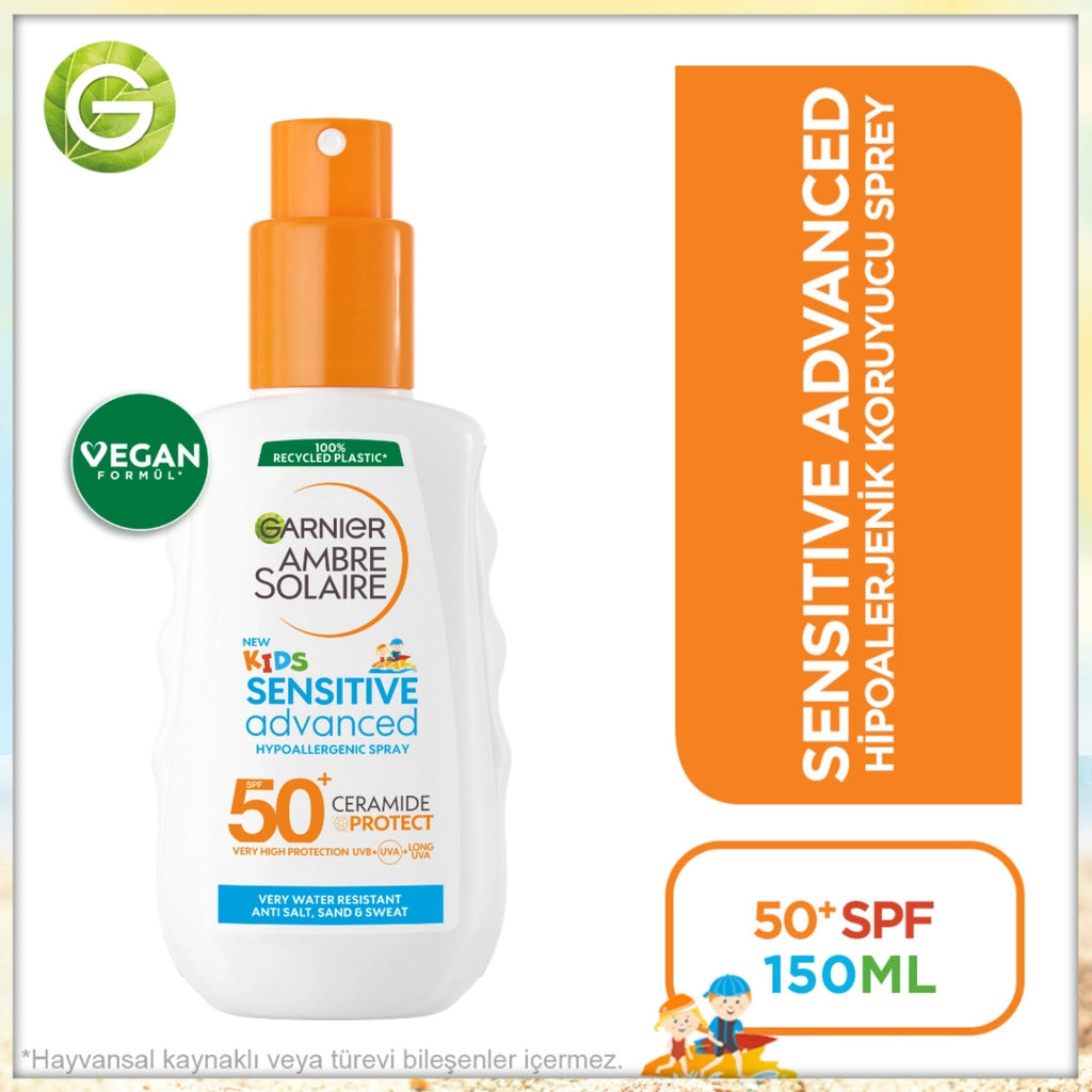 Garnier Ambre Solaire Sensitive Advanced Kids Hypoallergenic 50+SPF Sunscreen Spray 150 ml