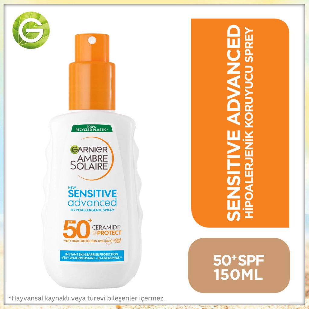 Garnier Ambre Solaire Sensitive Advanced Hypoallergenic 50+SPF Sunscreen Spray 150 ml