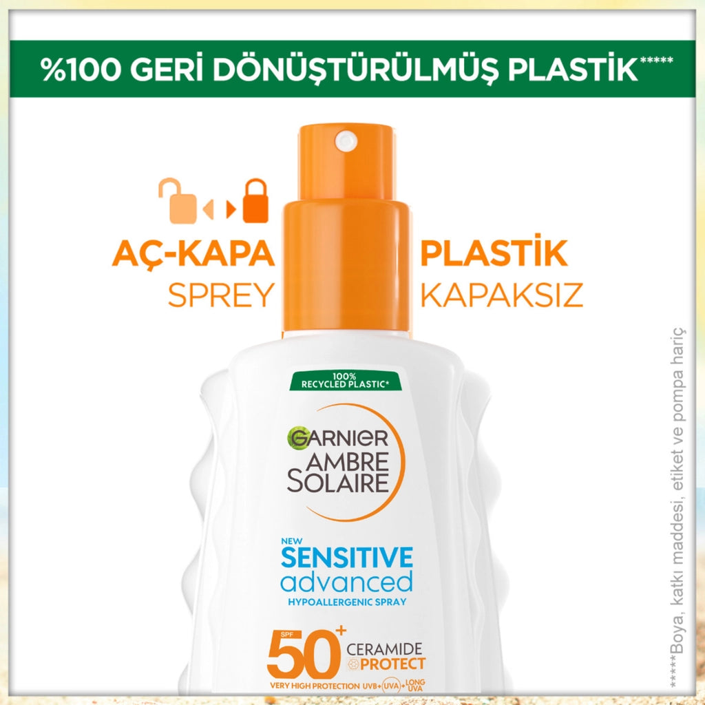 Garnier Ambre Solaire Sensitive Advanced Hypoallergenic 50+SPF Sunscreen Spray 150 ml