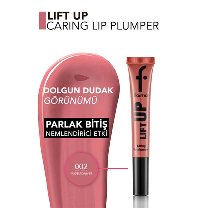 Flormar Lift Up Hyaluronic Acid Effective Plump Lip Gloss 002 Nude Forever