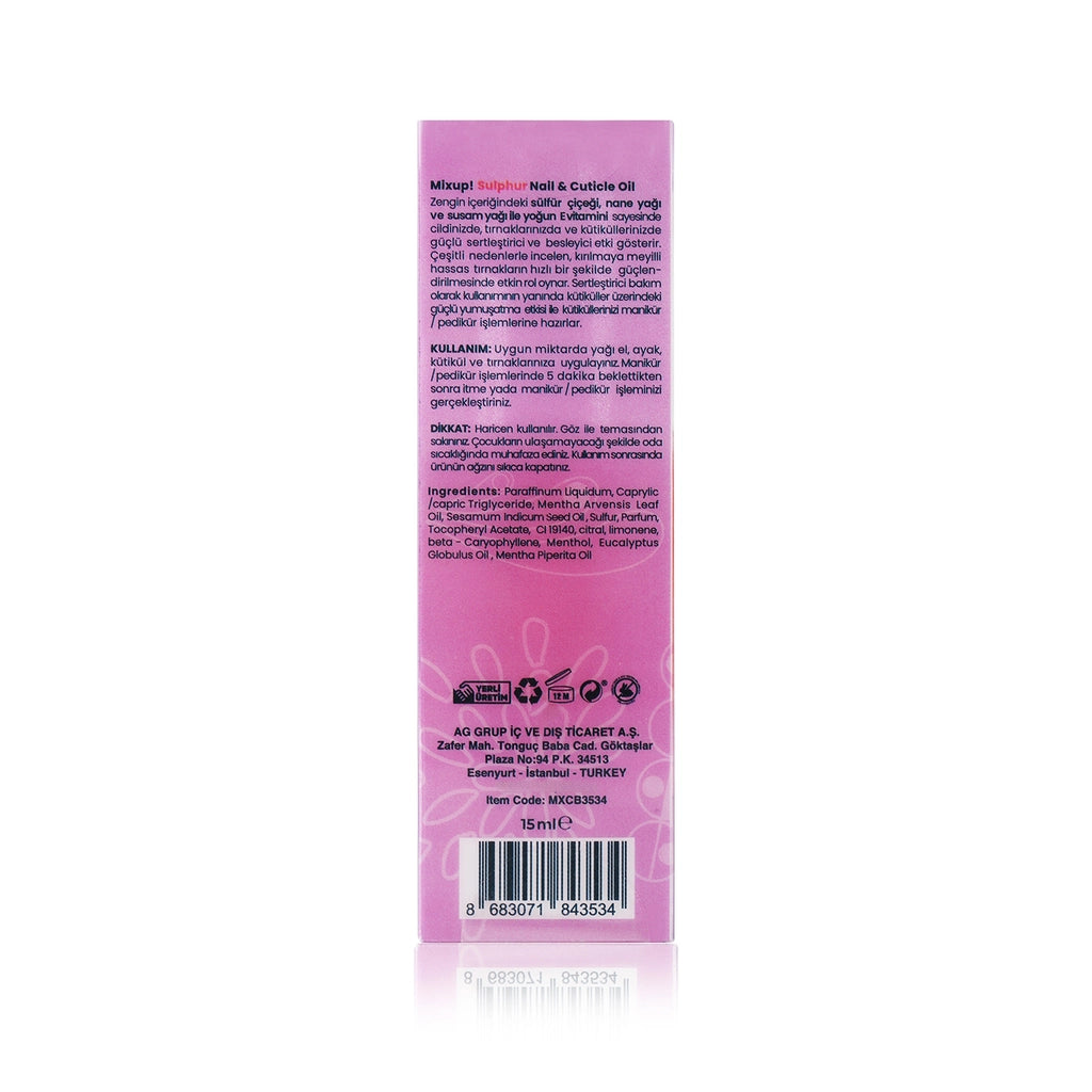 Mixup! Sulfur Nail Hardening and Culticle Remover Nail Care Oil 15 ml