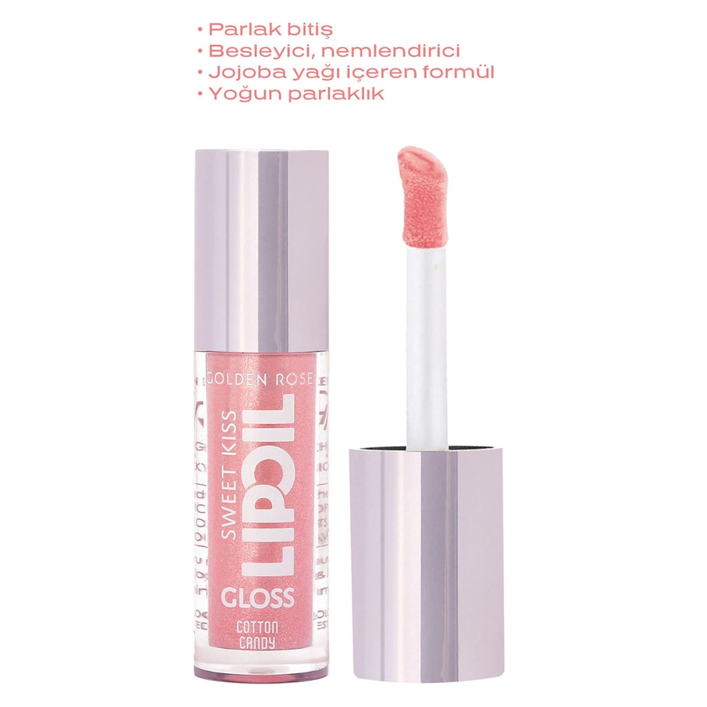 Golden Rose Sweet Kiss Lip Oil Gloss Lip Gloss No: 01 Cotton Candy