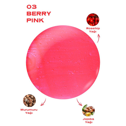 Golden Rose Sweet Kiss Lip Oil Gloss Lip Gloss No: 03 Berry Pink
