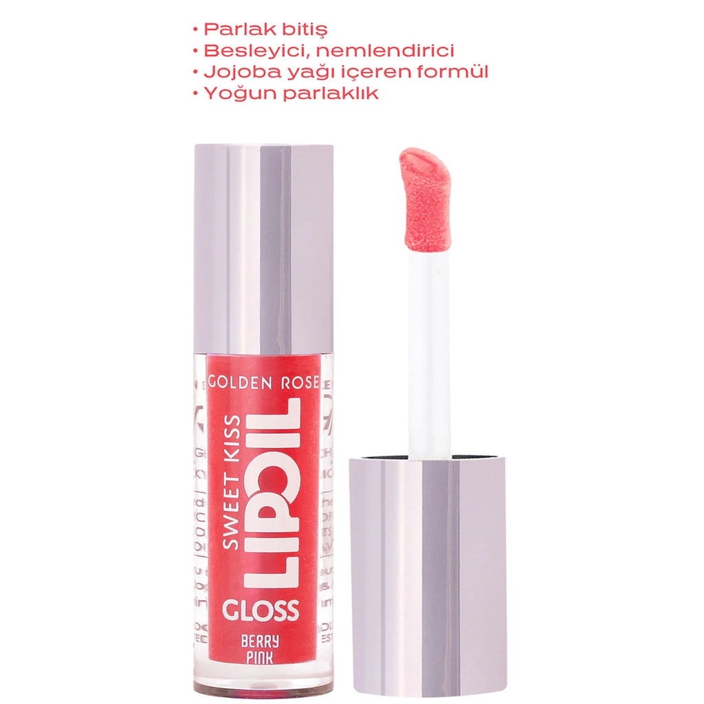 Golden Rose Sweet Kiss Lip Oil Gloss Lip Gloss No: 03 Berry Pink