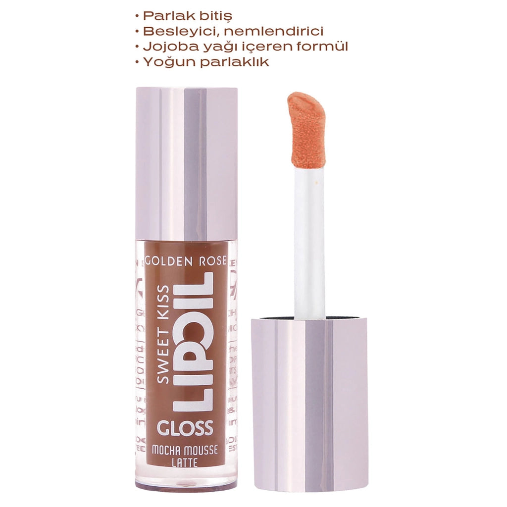 Golden Rose Sweet Kiss Lip Oil Gloss Lip Gloss No: 05 Mocha Mousse Latte