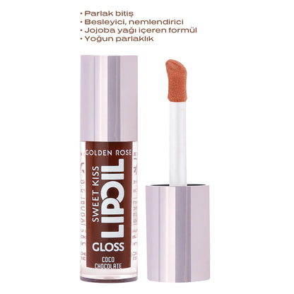 Golden Rose Sweet Kiss Lip Oil Gloss Lip Gloss No: 06 Coco Chocolate